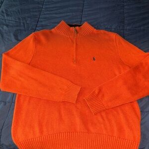 Polo by Ralph Lauren Burnt Orange Zip Up Sweater M